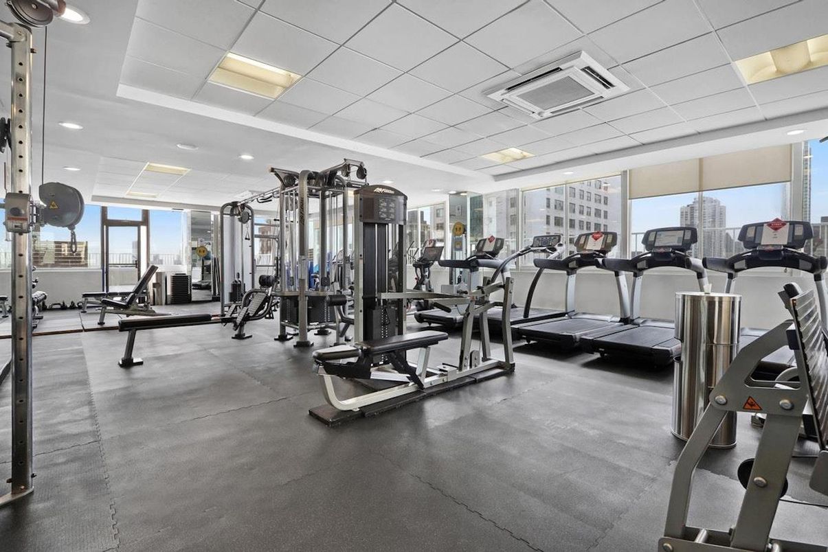 Fitness Equipment, Gym, Interior, Recessed Lighting