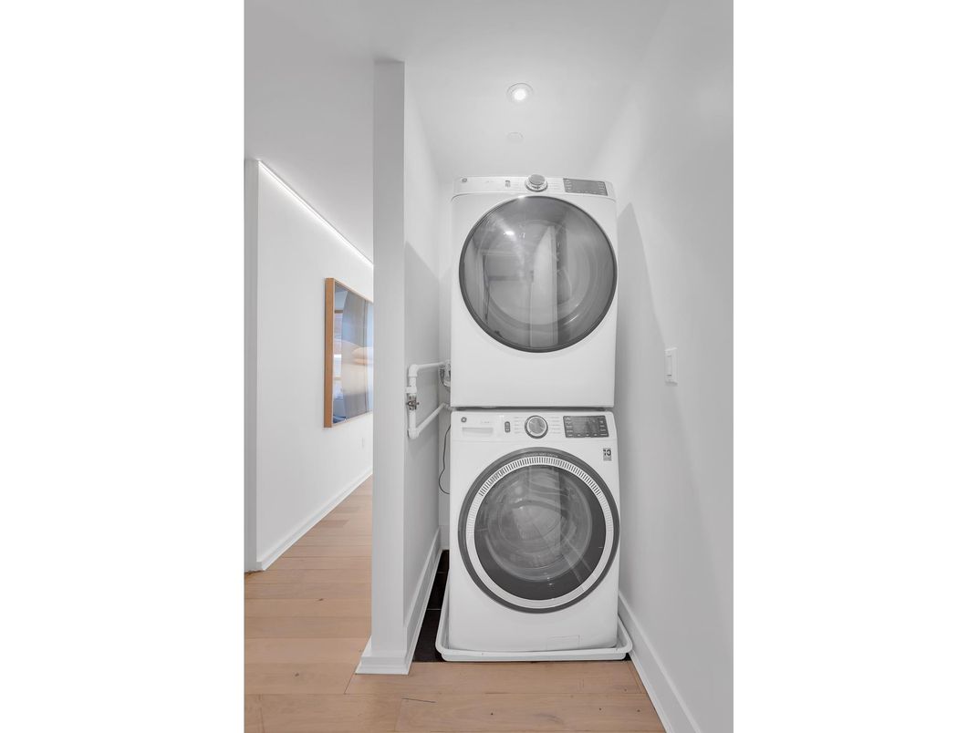 Interior, Recessed Lighting, Utility Closets, Washer, Wood Texture Flooring