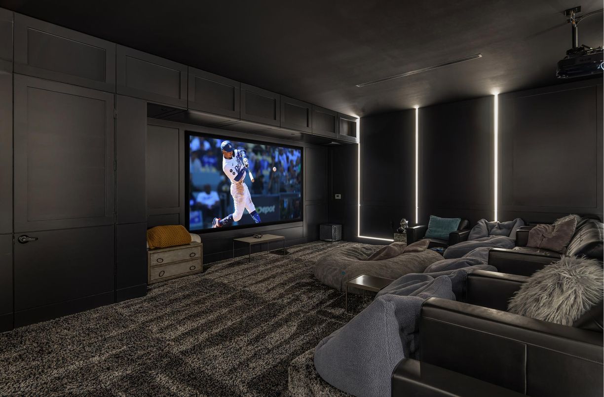 Home Theatre Room, Interior, Projection Screen, Recessed Lighting, Theatre Room