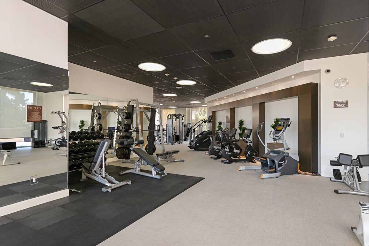 Fitness Equipment, Gym, Interior, Recessed Lighting