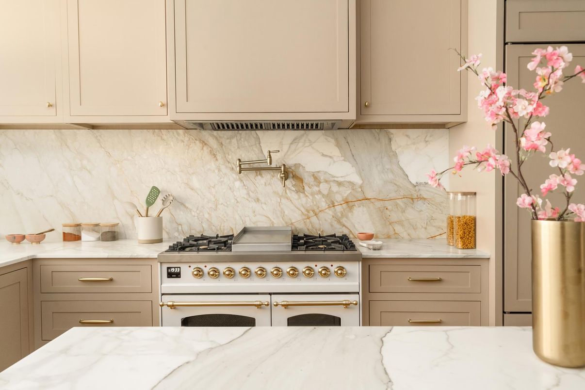 Interior, Kitchen, Marble Walls, Stainless Steel Appliances