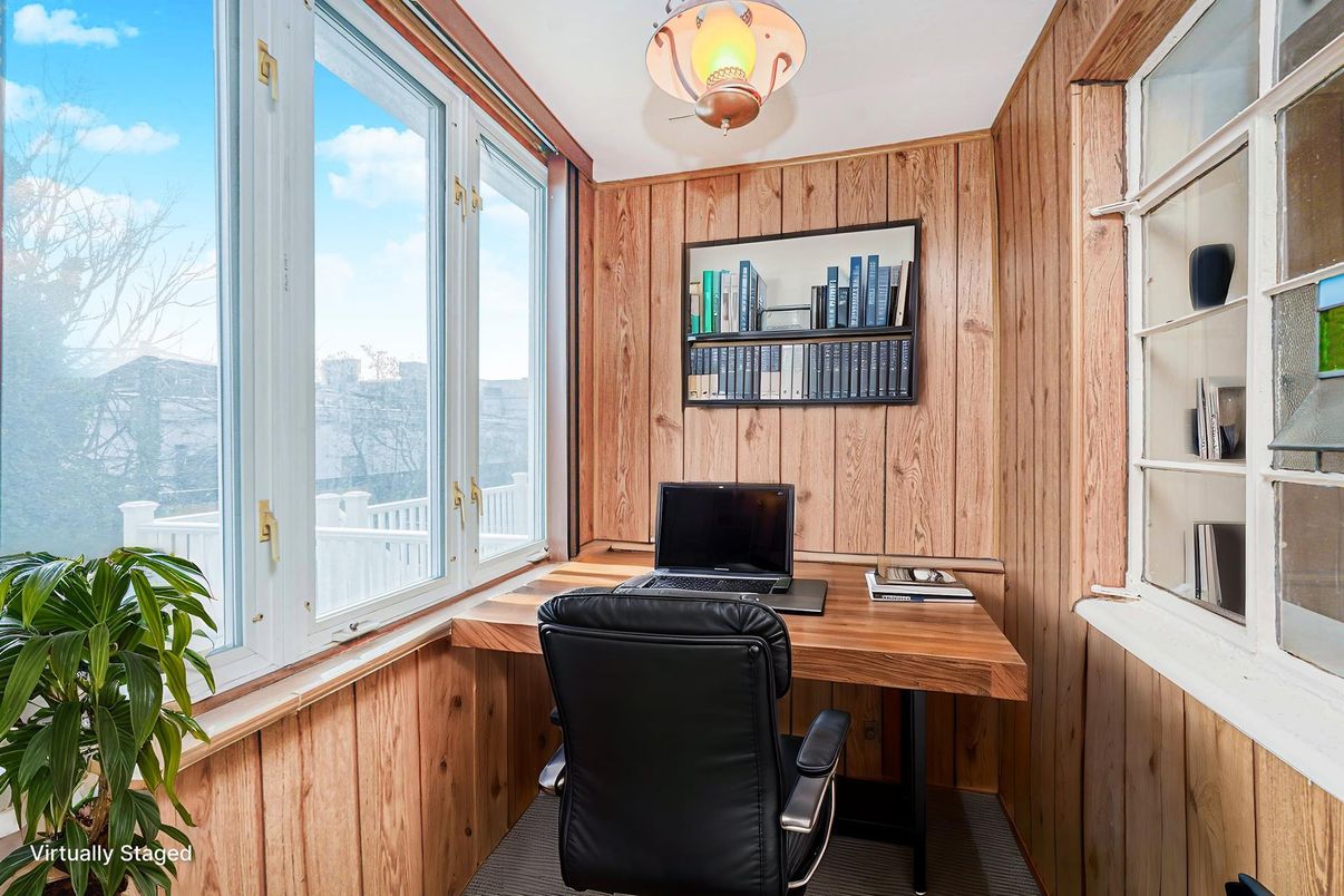Home Office, Interior, Wooden Walls
