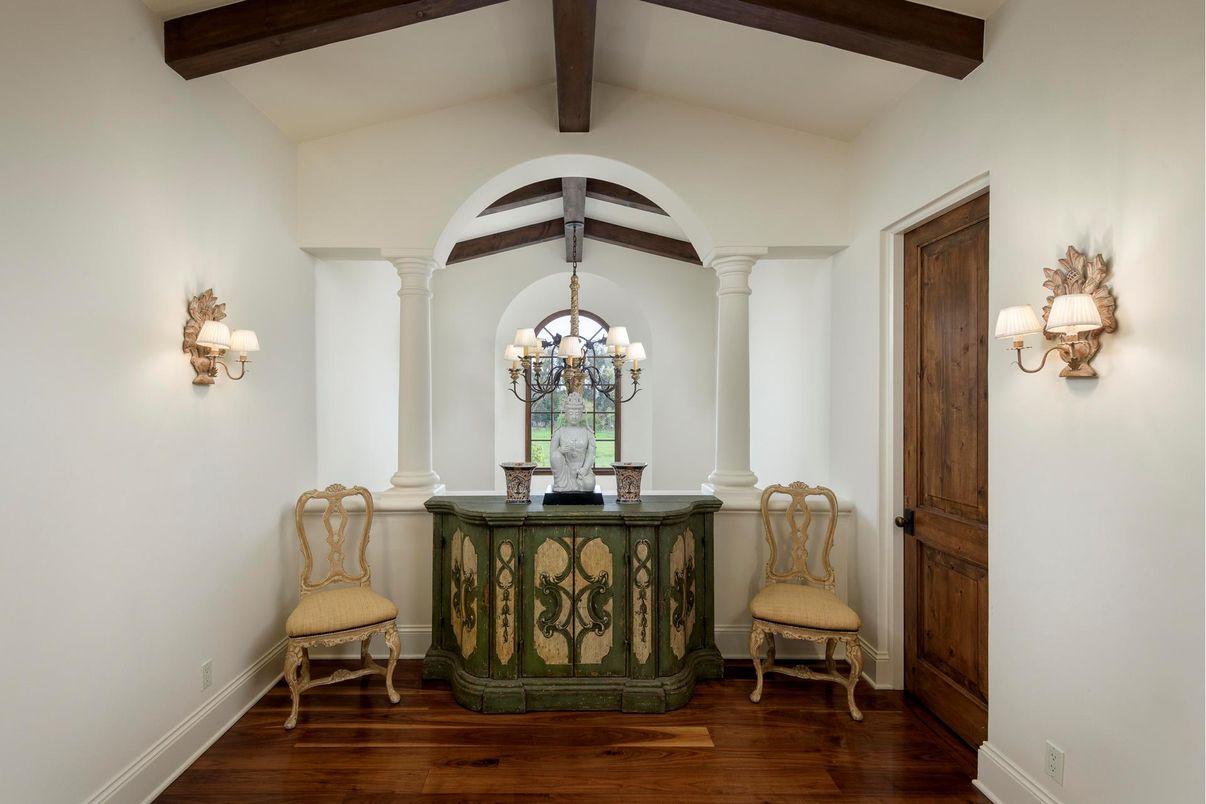 Chandelier, Interior, Wooden Beams, Wood Texture Flooring