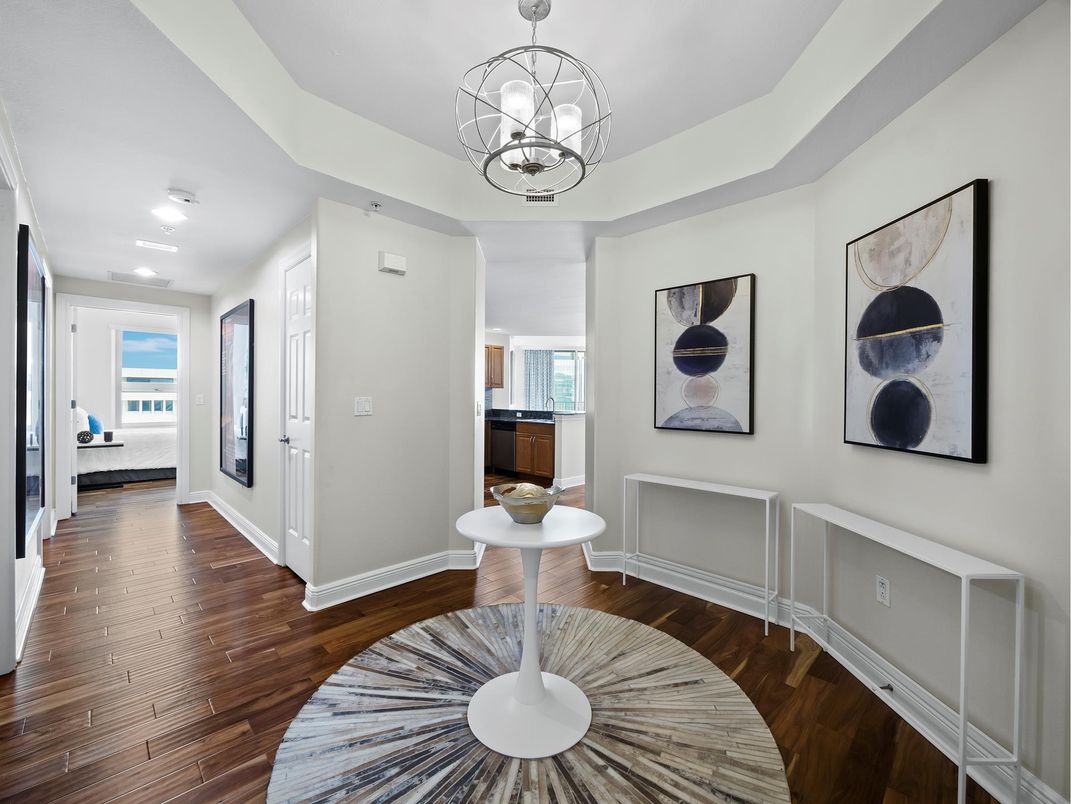 Chandelier, Interior, Recessed Lighting, Wood Texture Flooring
