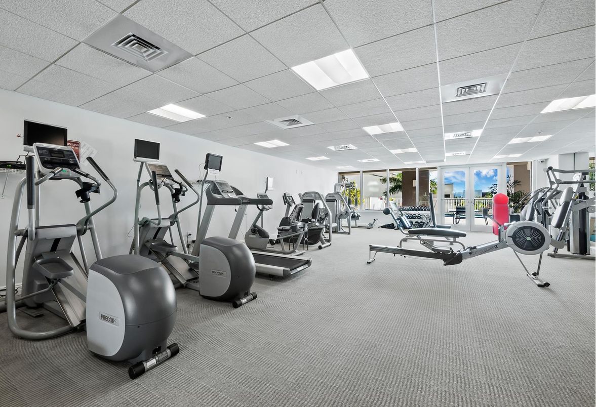 Fitness Equipment, Gym, Interior, Recessed Lighting