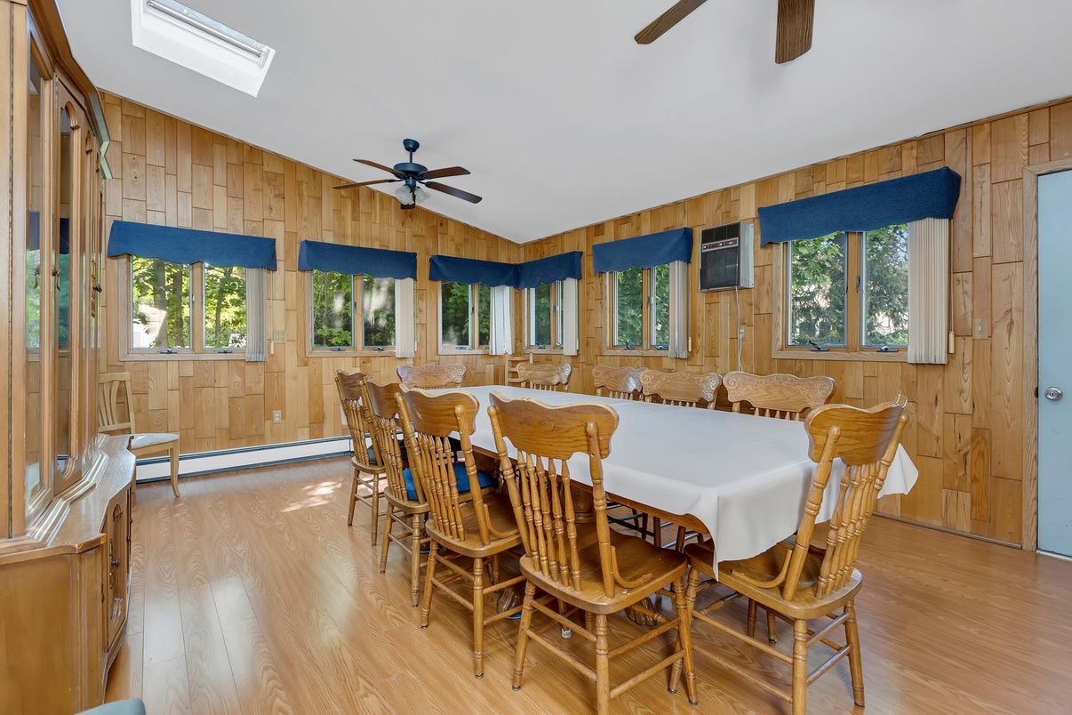 Dining room, Interior, Wood Texture Flooring, Wooden Walls