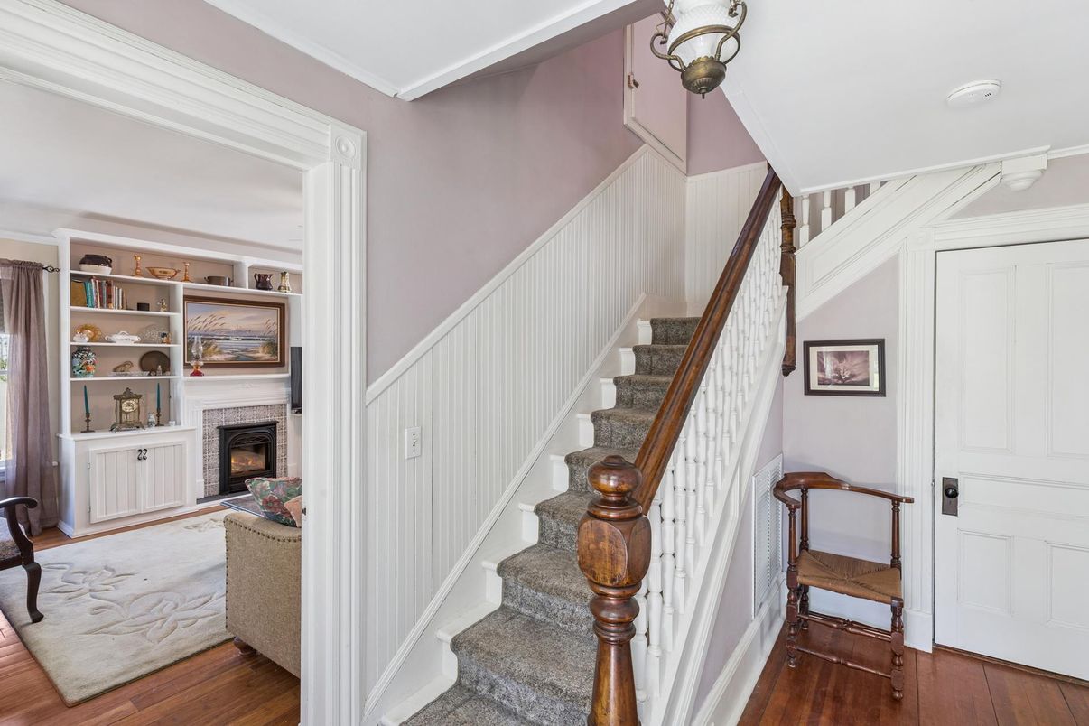 Fireplace, Interior, Wood Texture Flooring