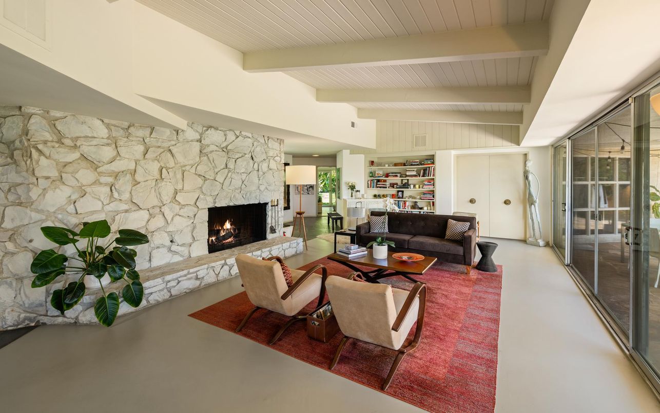 Fireplace, Interior, Living room, Stone Walls