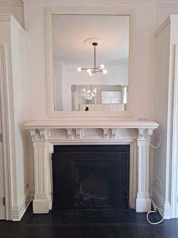 Fireplace, Interior, Pendant Lights, Wood Texture Flooring