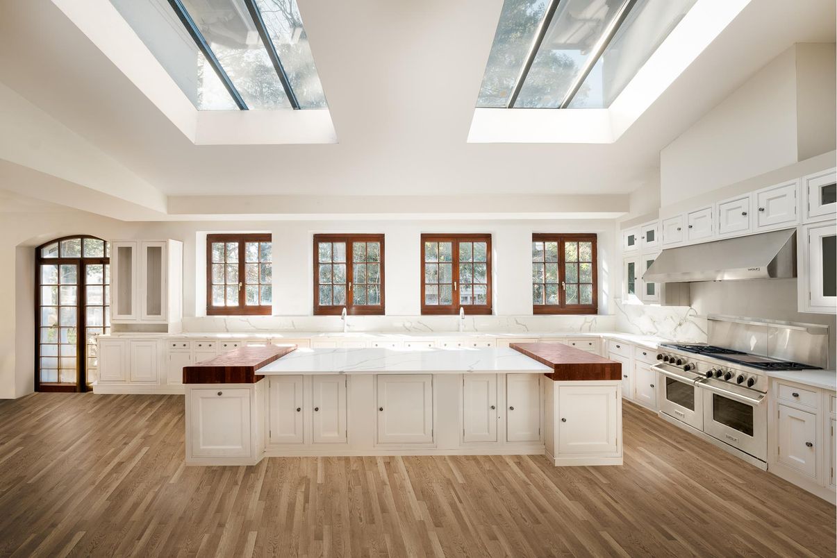 Glass Ceilings, Interior, Kitchen, Wood Texture Flooring