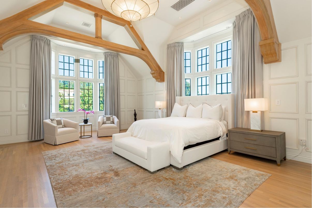 Bedroom, Interior, Wooden Beams, Wood Texture Flooring