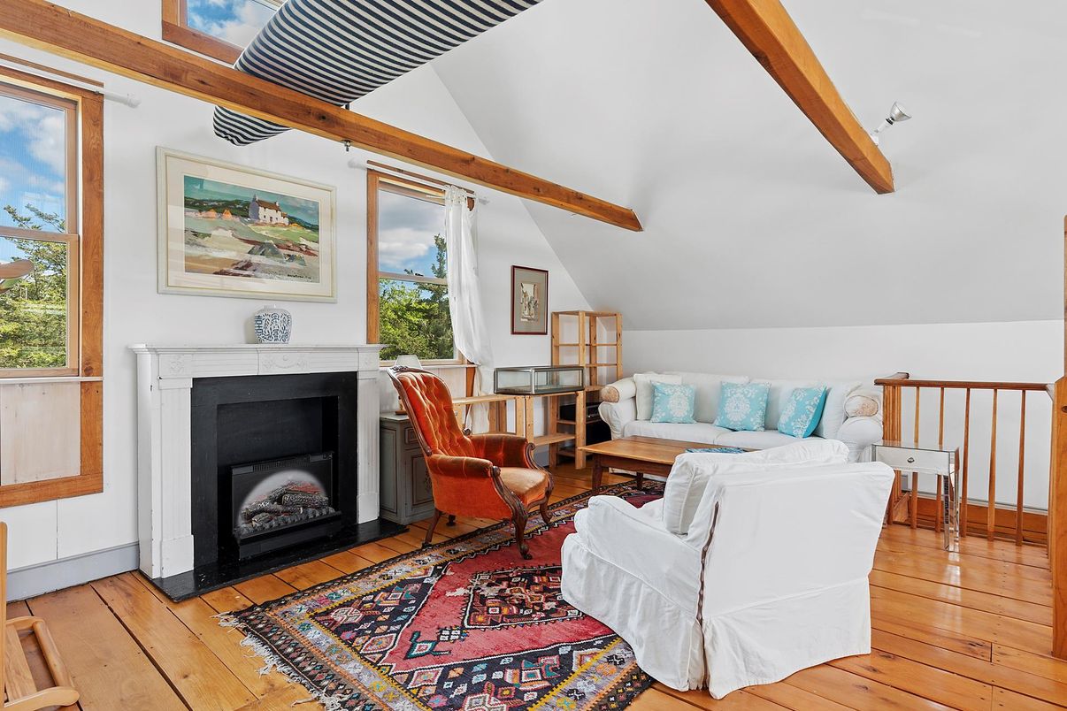Fireplace, Interior, Living room, Wooden Beams, Wood Texture Flooring