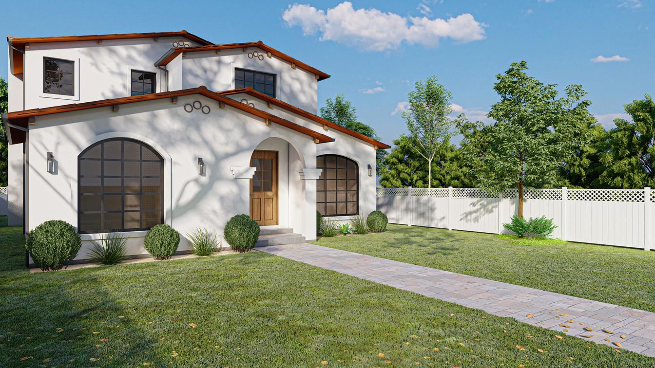 Backyard, Exterior, Facade, Spanish Mediterranean
