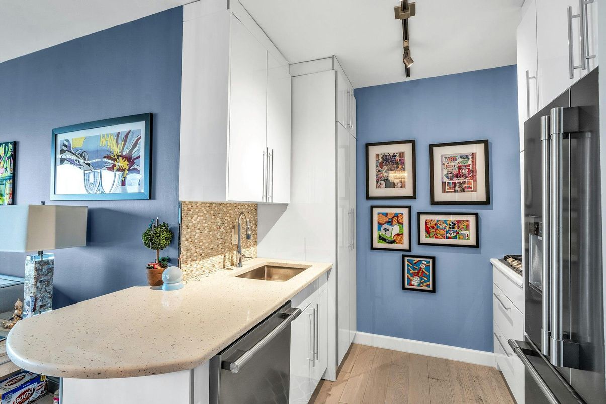 Interior, Kitchen, Stainless Steel Appliances, Wood Texture Flooring