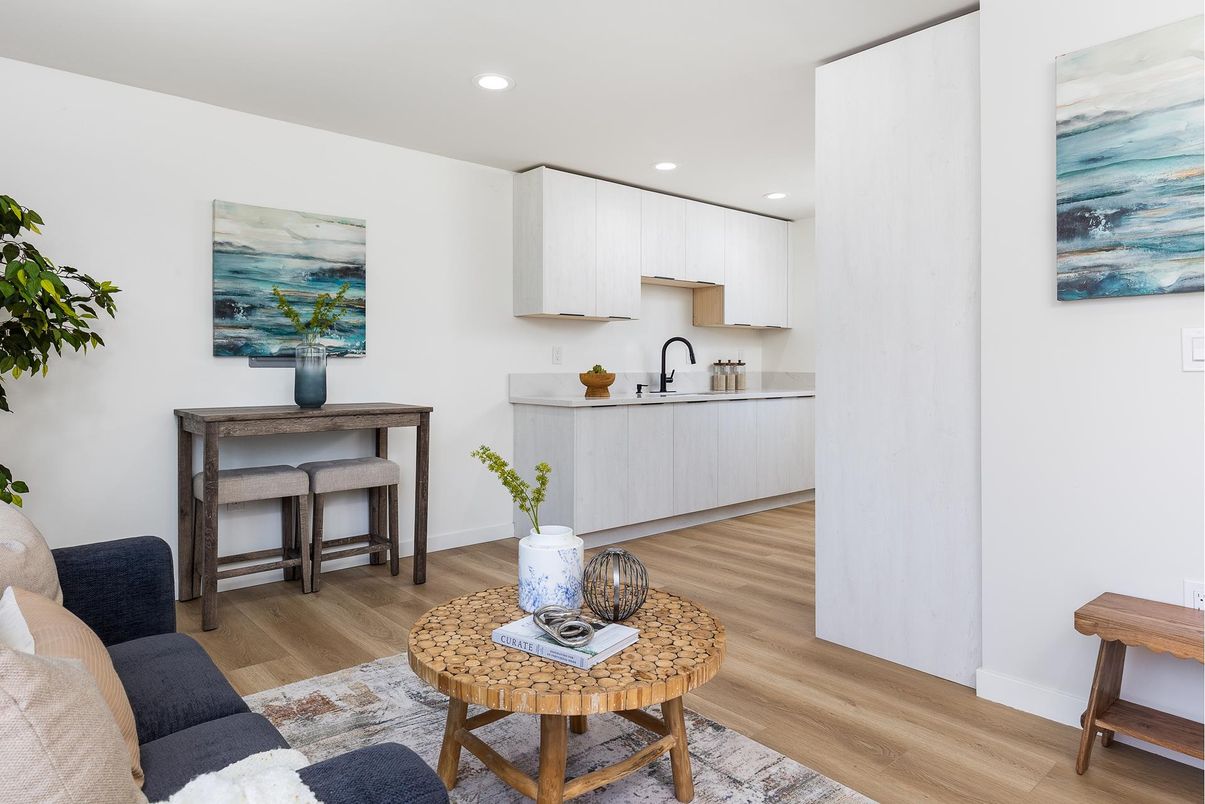 Interior, Kitchen, Recessed Lighting, Wood Texture Flooring