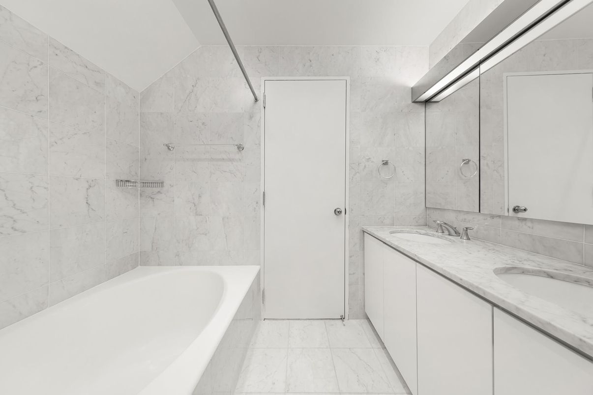 Bathroom, Dual Sink Vanities, Interior, Marble, Marble Walls