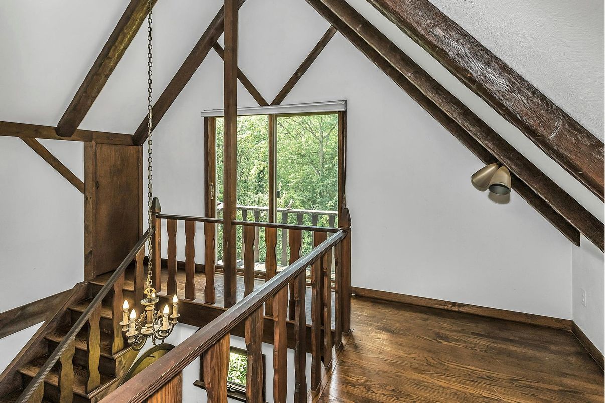 Chandelier, Interior, Wooden Beams, Wood Texture Flooring
