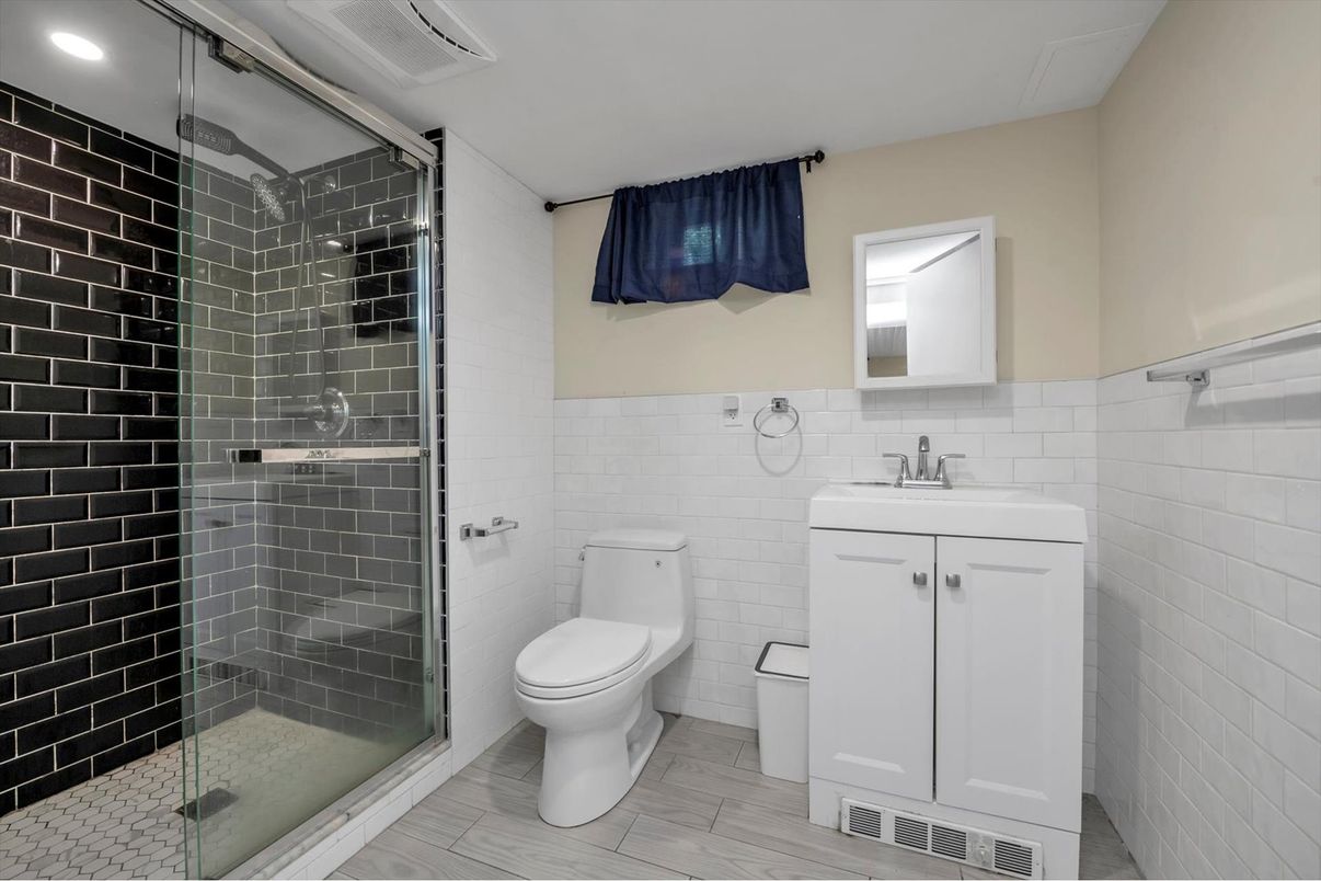 Bathroom, Glass Shower, Interior, Marble, Recessed Lighting