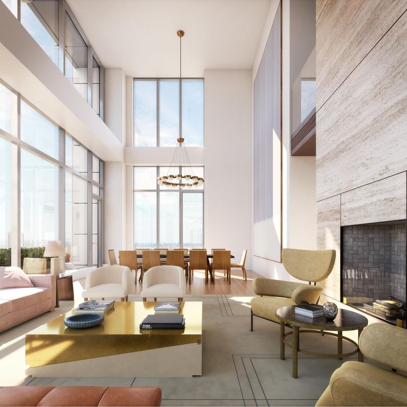 Dining room, Fireplace, Interior, Living room, Pendant Lights