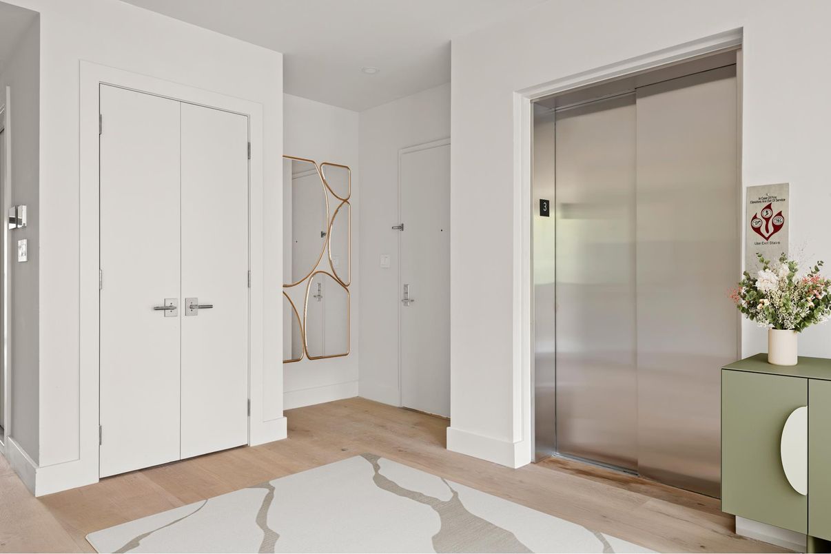 Elevator, Interior, Wood Texture Flooring