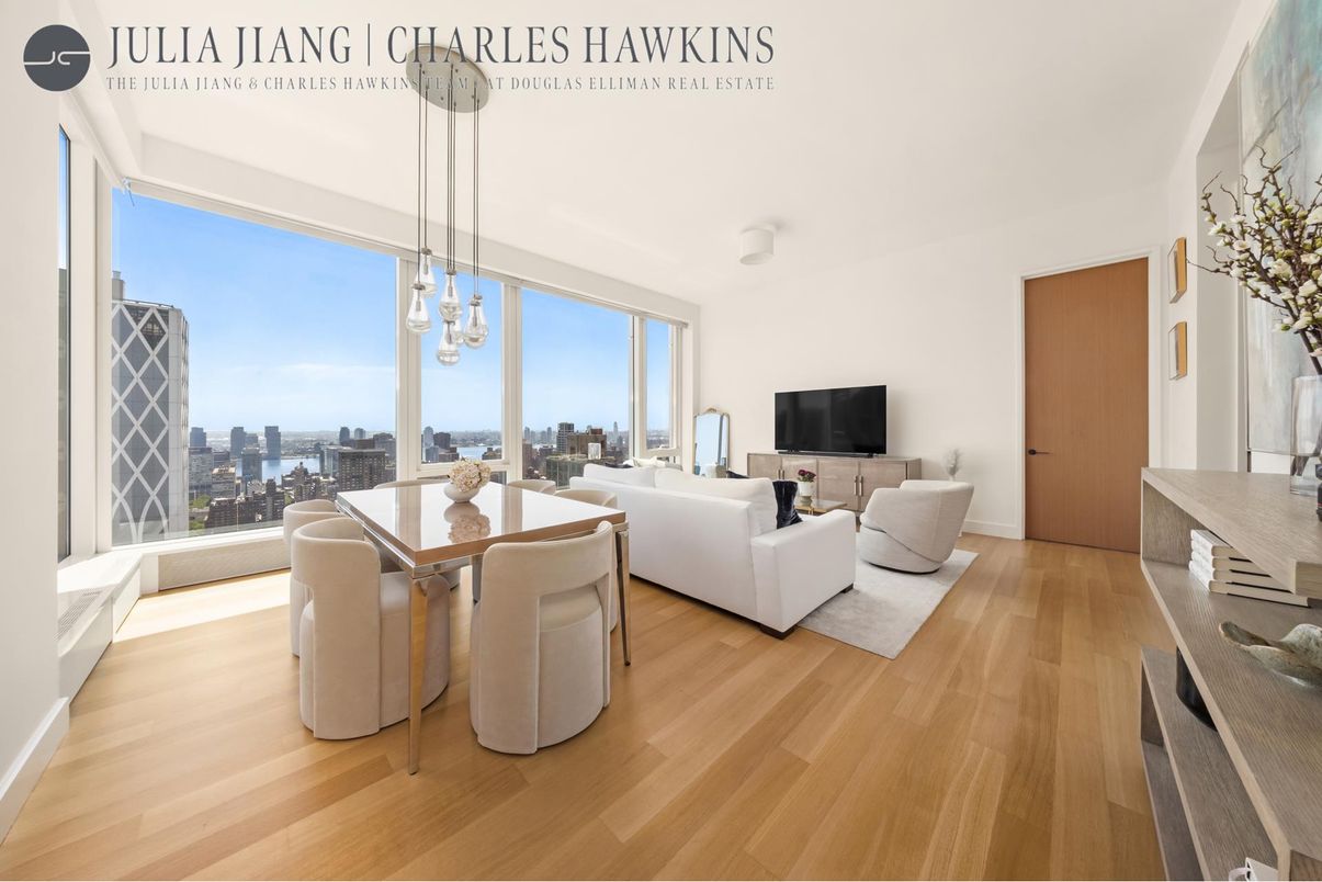 Dining room, Interior, Living room, Pendant Lights, Wood Texture Flooring