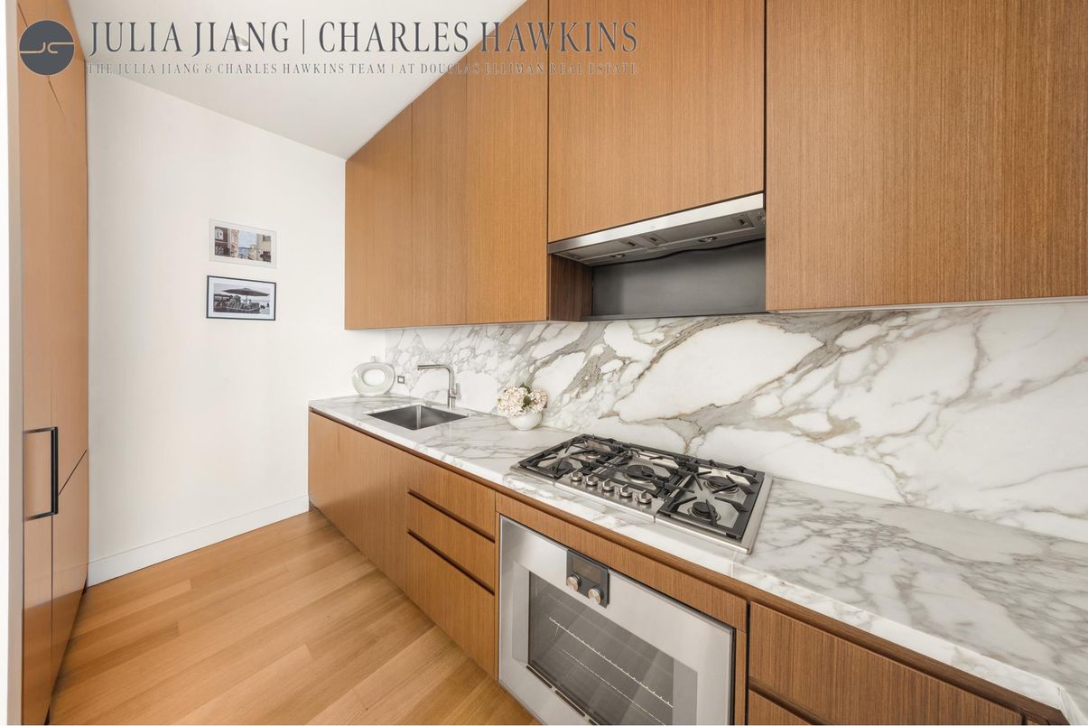 Interior, Kitchen, Marble Walls, Wood Texture Flooring