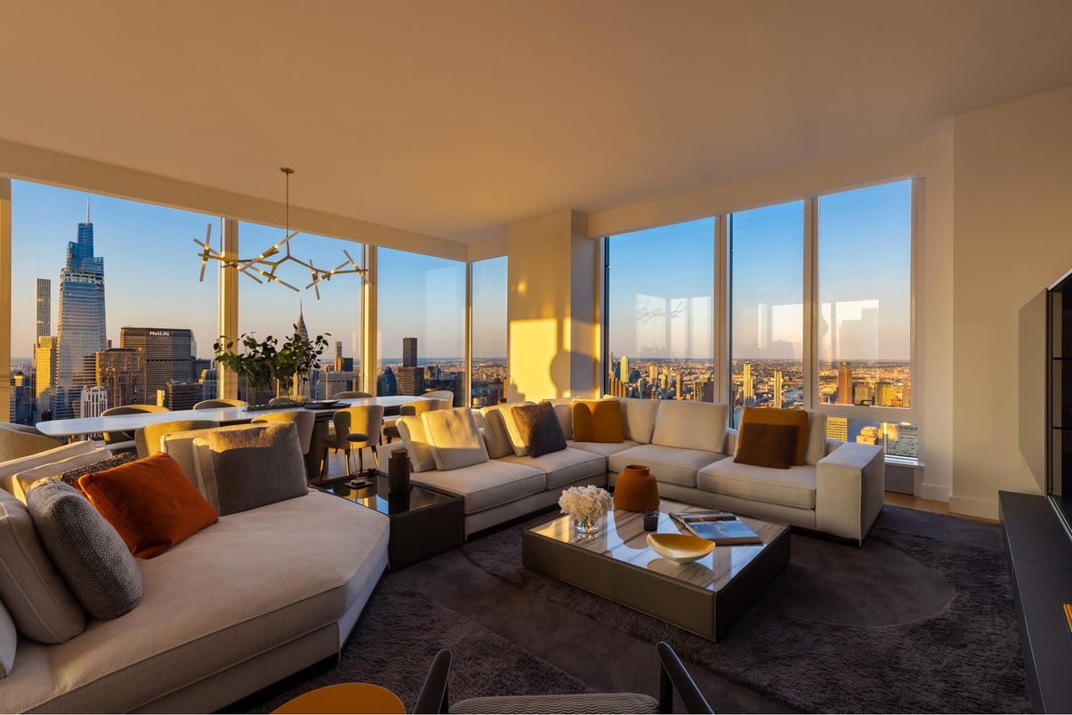 Dining room, Interior, Living room, Pendant Lights, Skyline
