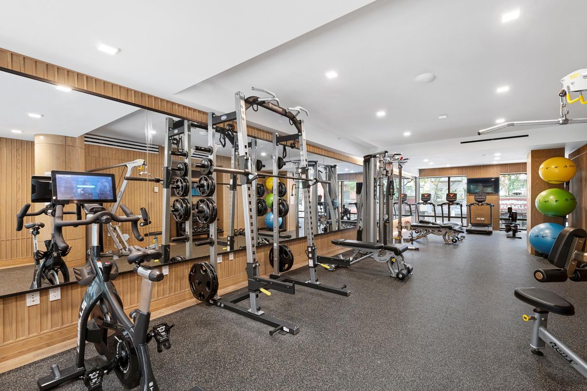 Fitness Equipment, Interior, Recessed Lighting, Wooden Walls