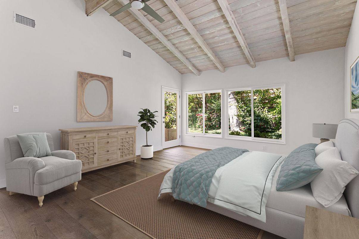 Bedroom, Interior, Wooden Beams, Wooden Ceilings, Wood Texture Flooring