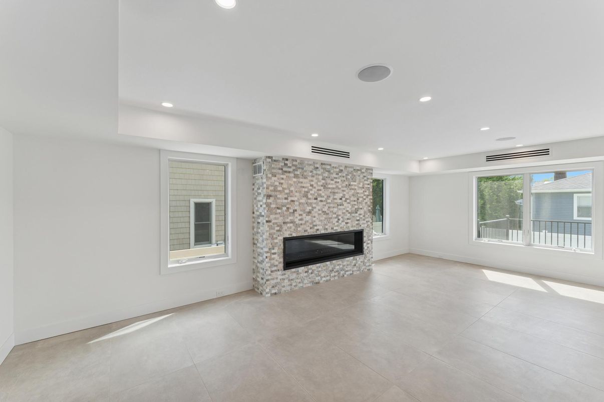 Empty room, Fireplace, Interior, Recessed Lighting