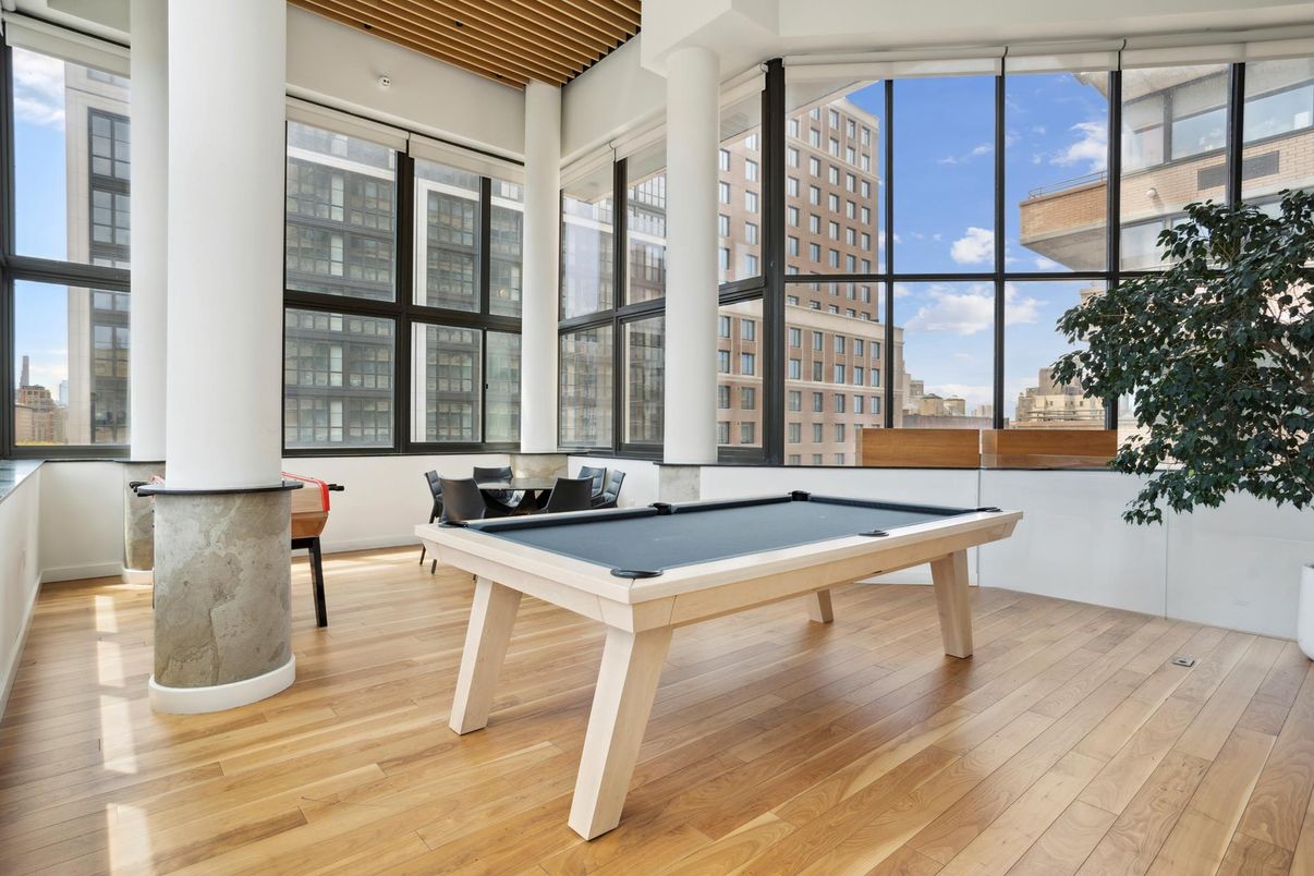 Billiard Table, Game Room, Interior, Wood Texture Flooring