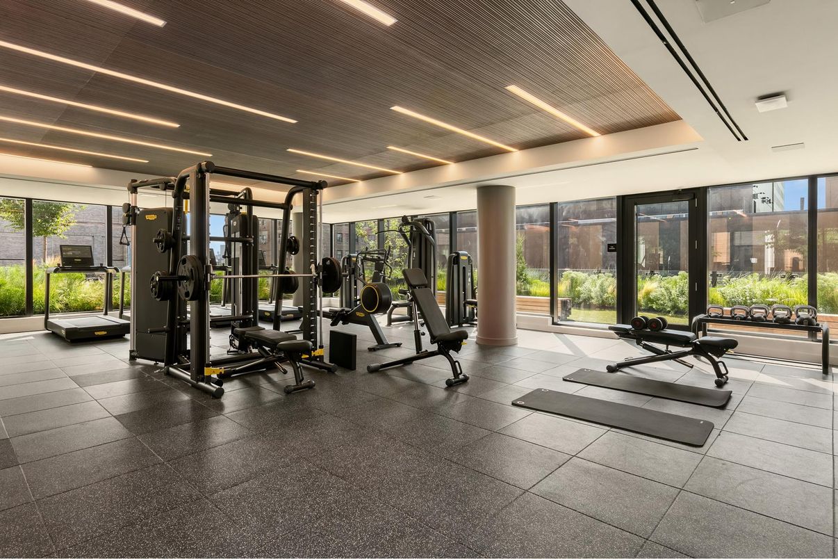 Fitness Equipment, Gym, Interior, Recessed Lighting