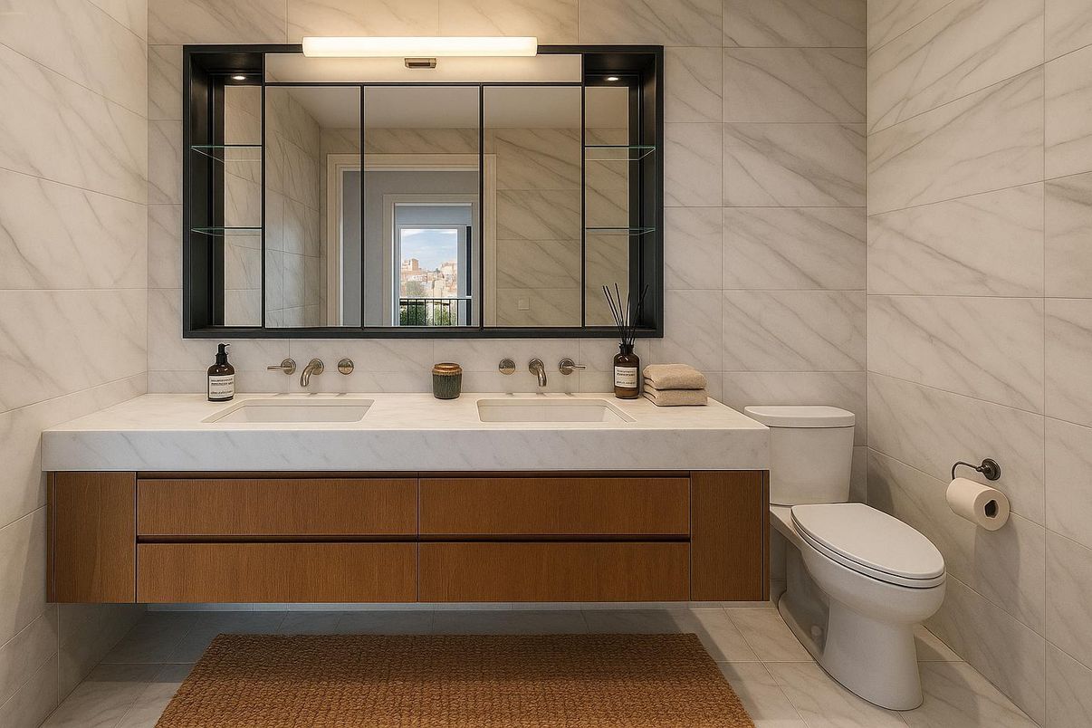 Bathroom, Interior, Marble, Marble Walls