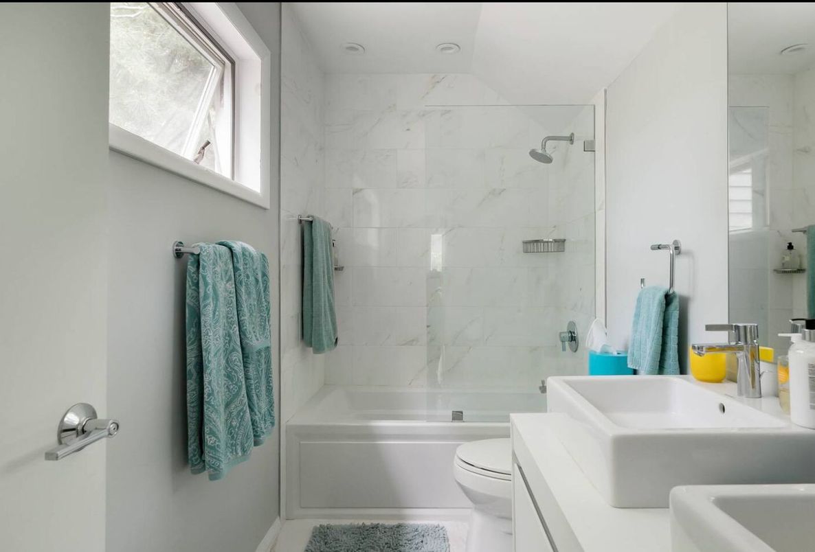 Bathroom, Glass Shower, Interior, Marble Walls