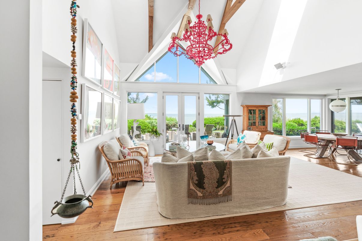 Chandelier, Dining room, Interior, Living room, Wooden Beams, Wood Texture Flooring