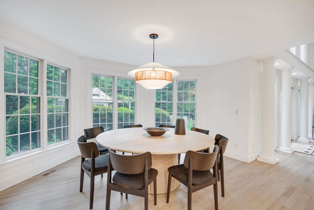Chandelier, Dining room, Interior, Wood Texture Flooring