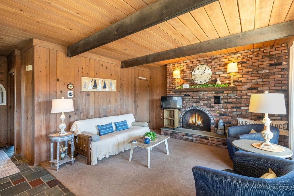 Fireplace, Interior, Living room, Stone Walls, Wooden Beams, Wooden Ceilings, Wooden Walls