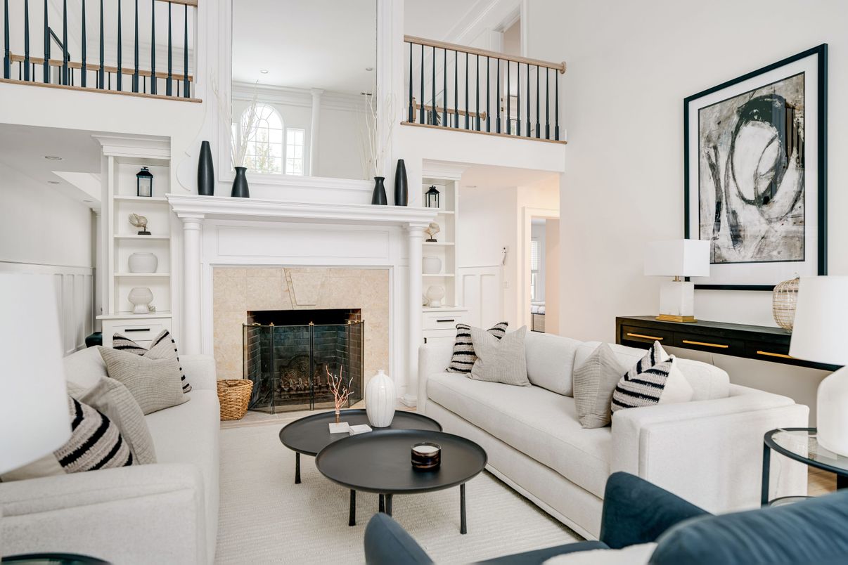 Fireplace, Interior, Living room, Recessed Lighting