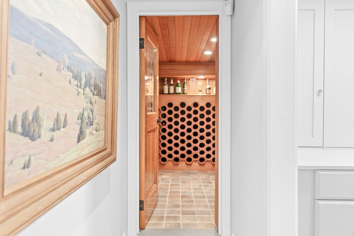 Interior, Recessed Lighting, Wine Storage, Wooden Ceilings