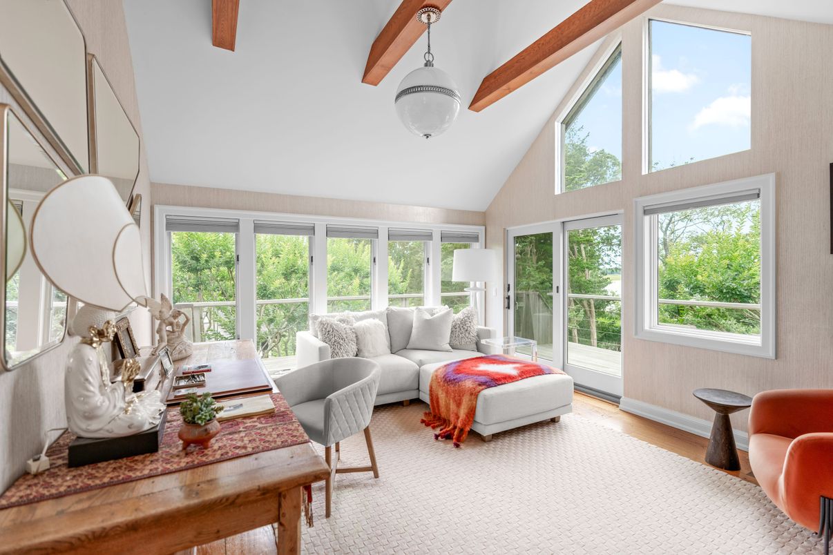 Interior, Living room, Sun Room, Wooden Beams, Wood Texture Flooring