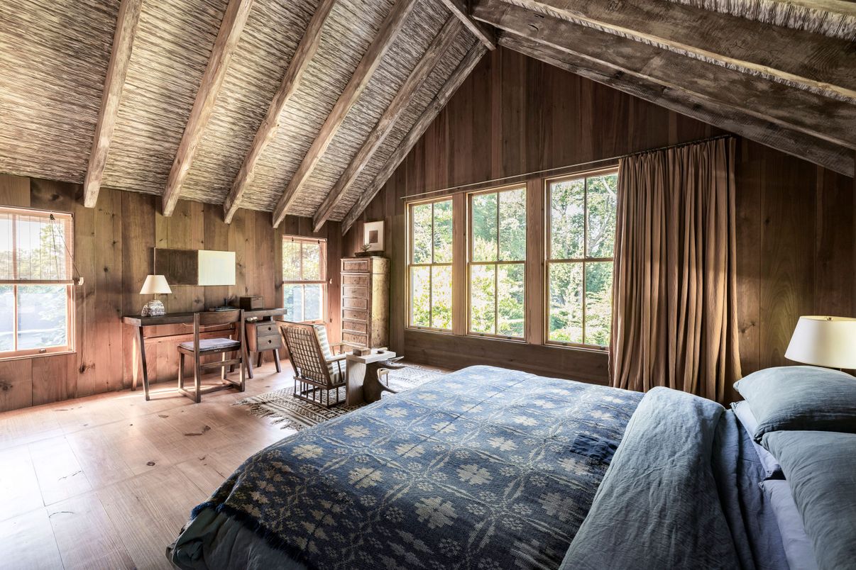 Bedroom, Interior, Wooden Beams, Wooden Ceilings, Wood Texture Flooring, Wooden Walls