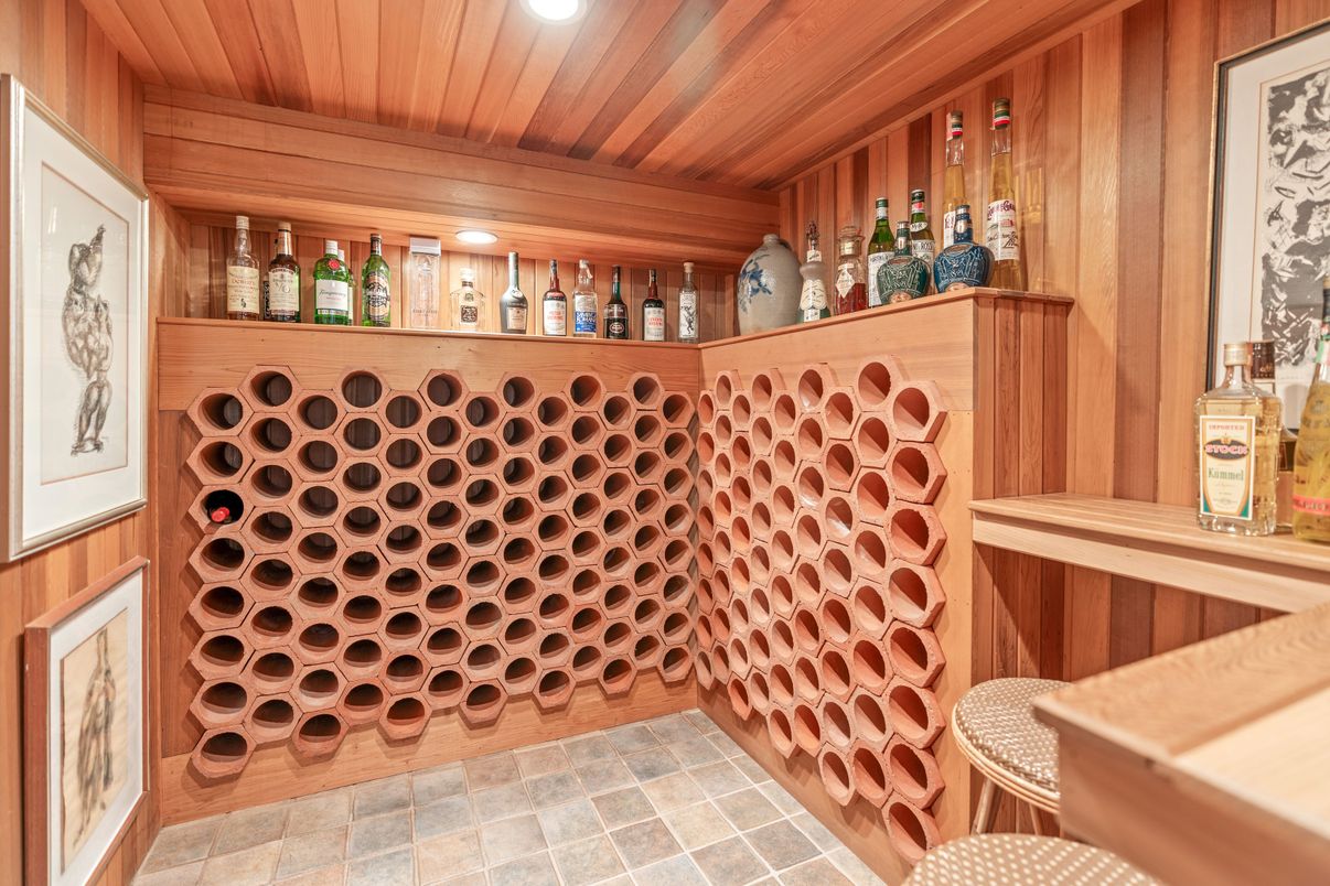 Interior, Recessed Lighting, Wine Storage, Wooden Ceilings, Wooden Walls