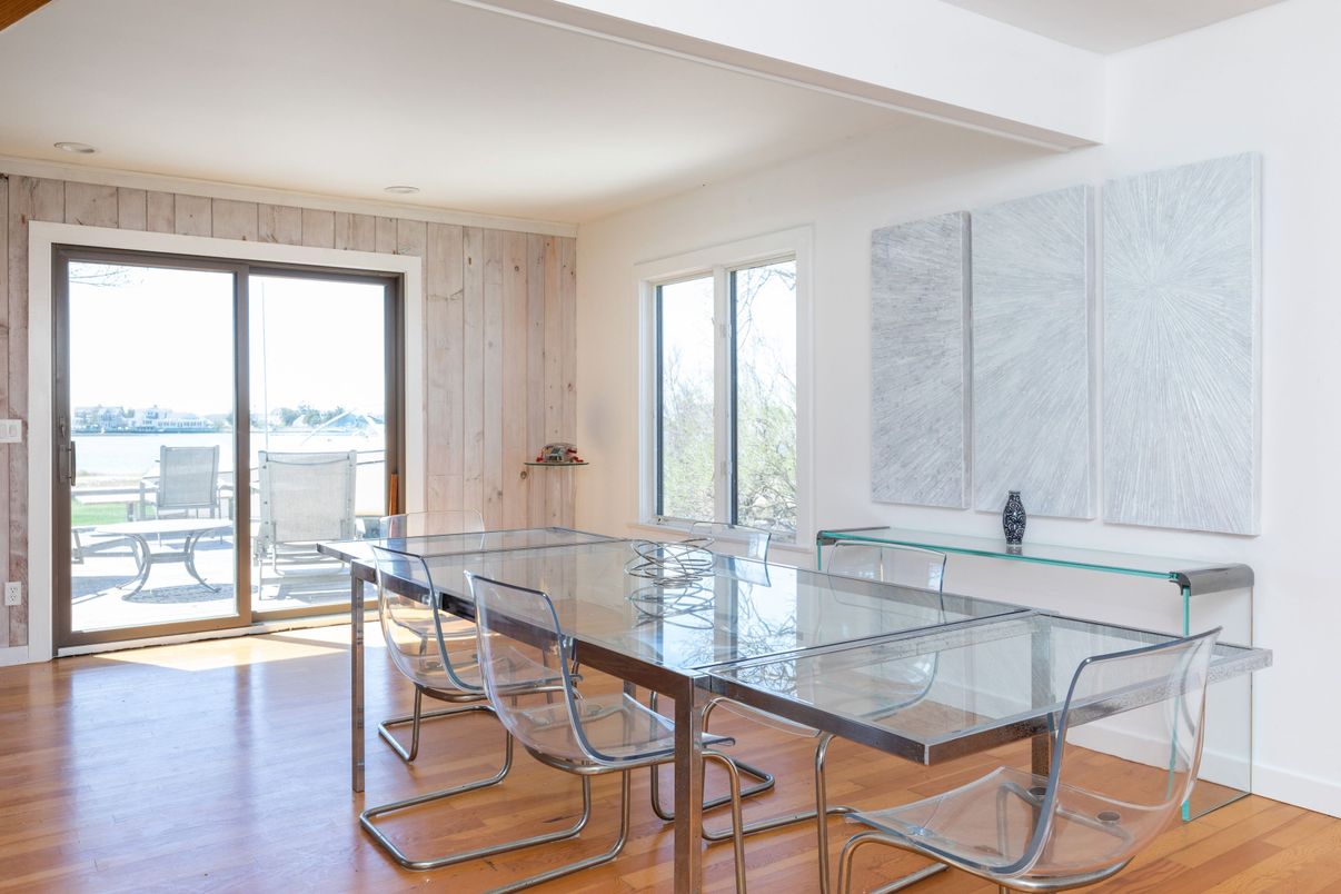Dining room, Interior, Water, Wood Texture Flooring, Wooden Walls