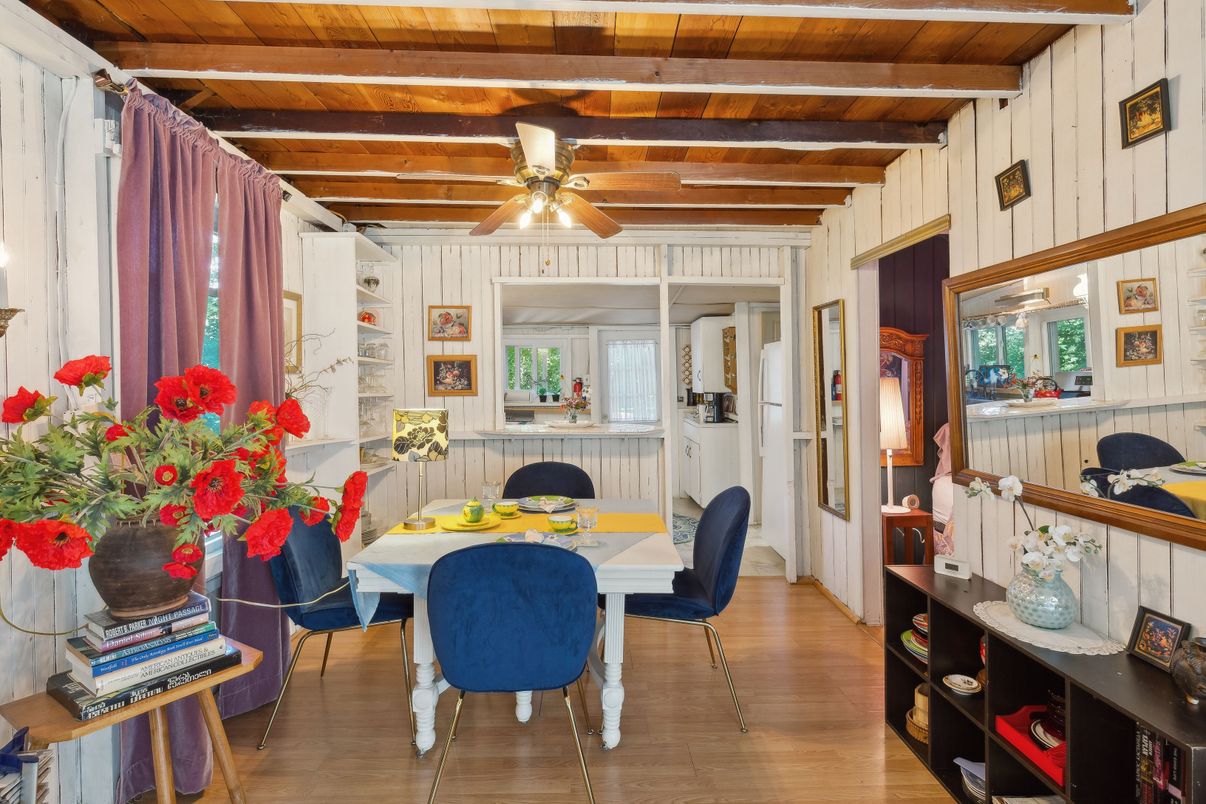 Dining room, Interior, Wooden Beams, Wooden Ceilings, Wood Texture Flooring