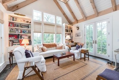 Interior, Living room, Wooden Beams, Wood Texture Flooring