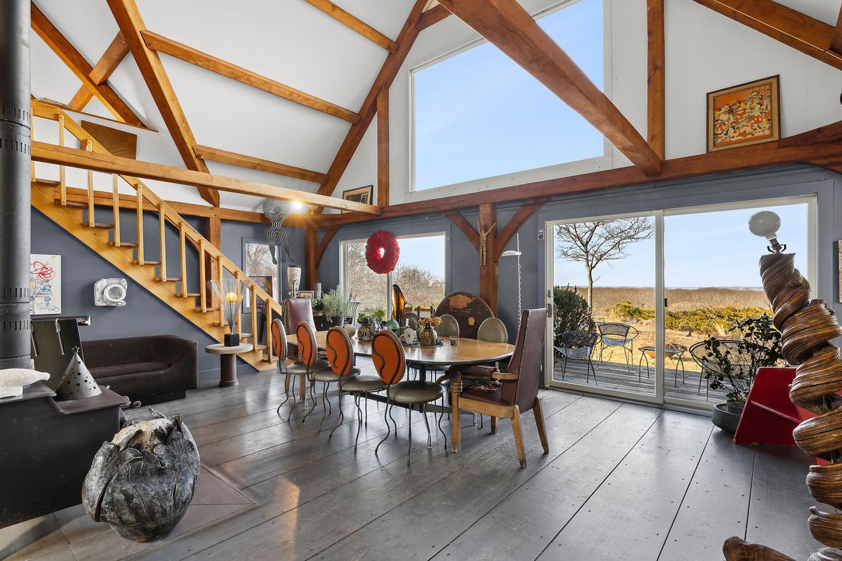 Dining room, Interior, Wooden Beams, Wood Texture Flooring