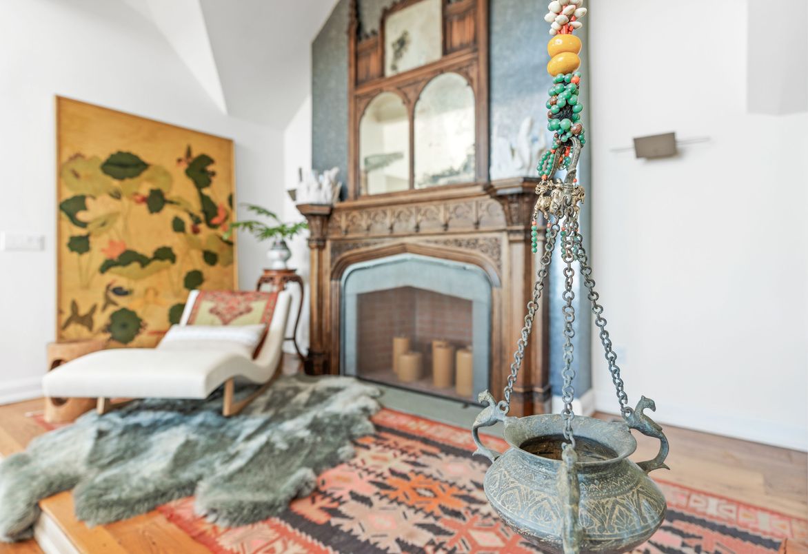 Fireplace, Interior, Wood Texture Flooring