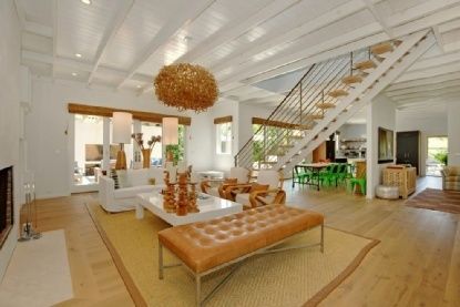 Chandelier, Dining room, Fireplace, Interior, Living room, Recessed Lighting, Wood Texture Flooring