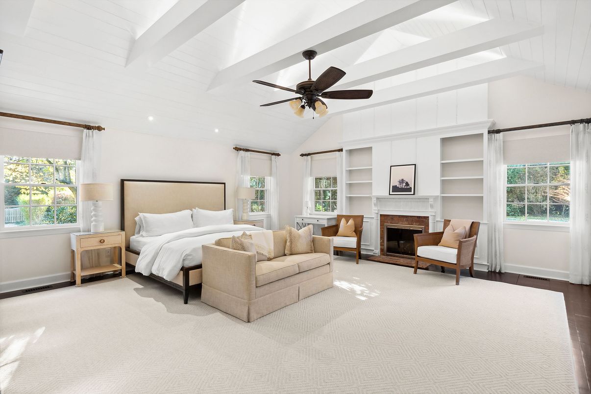 Bedroom, Fireplace, Interior, Recessed Lighting