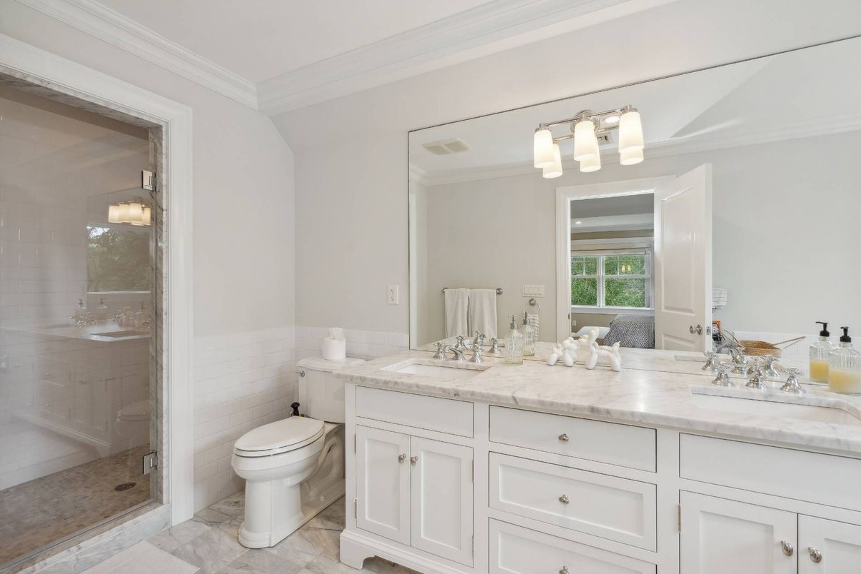 Bathroom, Dual Sink Vanities, Glass Shower, Interior